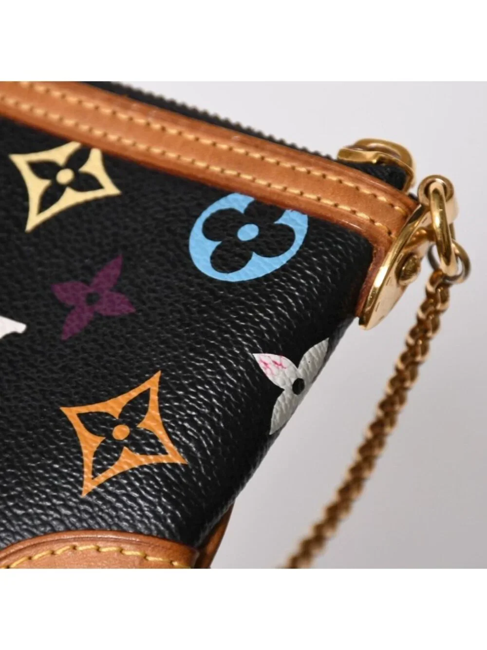 Louis Vuitton Pouch Pochette Mirror MM Monogram Multicolor Takashi Murakami